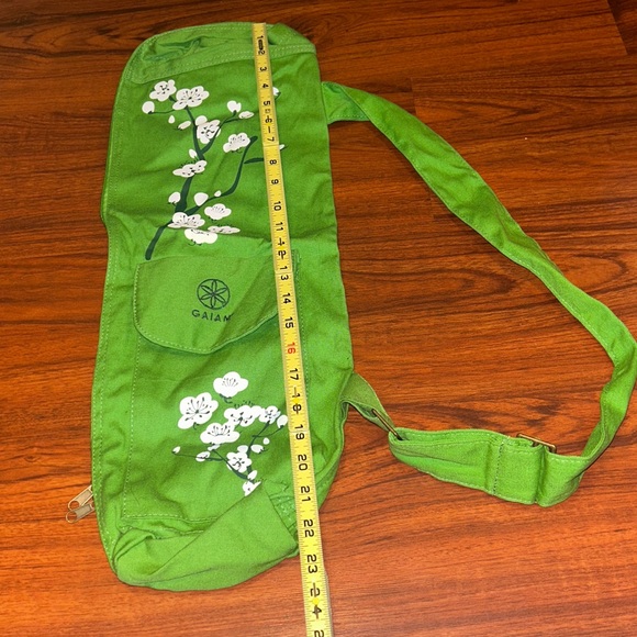 GAIAM Green Floral Yoga Mat Sling Bag Only - Picture 7 of 11